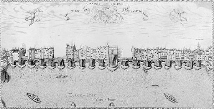 老,伦敦桥,迟,16世纪,艺术家,未知