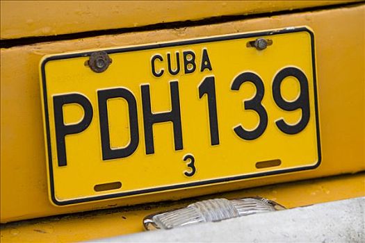 牌照,老爷车,省,古巴,加勒比海