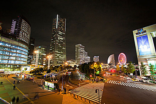 横滨,夜晚