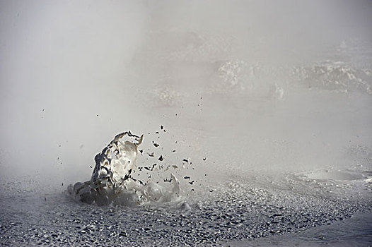 间歇泉,水蒸气,乌尤尼,玻利维亚,南美