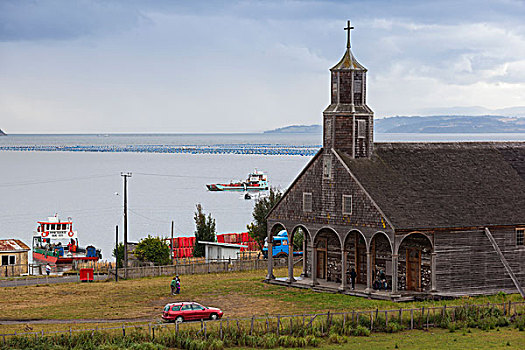 智利,奇洛埃,群岛,岛屿,教堂,户外
