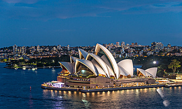 悉尼歌剧院,黄昏,歌剧院,金融区,银行,地区,悉尼,新南威尔士,澳大利亚,大洋洲