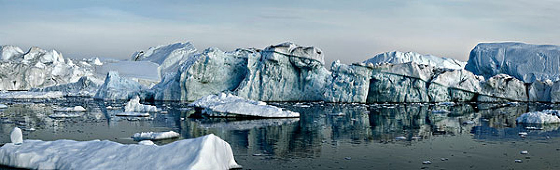 冰山,午夜,亮光,迪斯科湾,西格陵兰,格陵兰