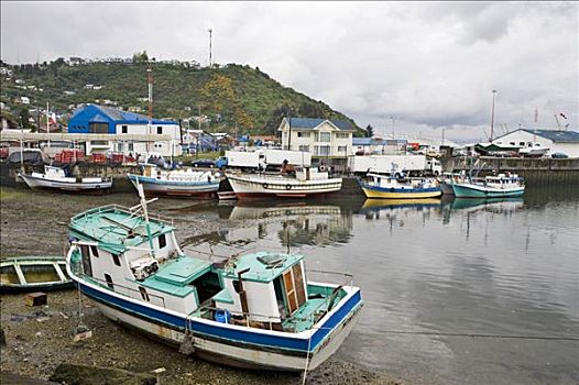小,渔船,港口,波多黎各,区域,拉各斯,智利,南美