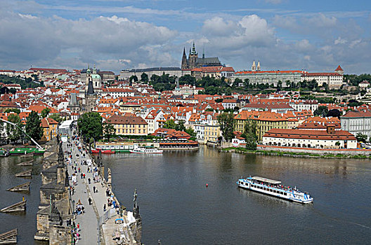 查理大桥,布拉格城堡,布拉格,捷克共和国,欧洲