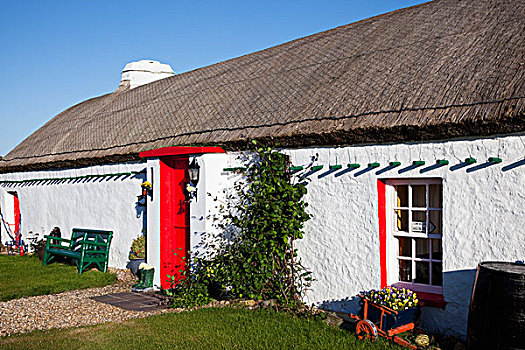 传统,屋舍,红色,门,头部,多纳格,爱尔兰
