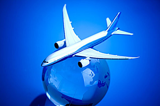 客机,地球,蓝色背景