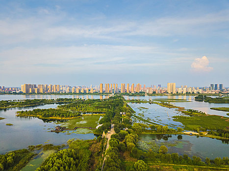 航拍东海县西双湖风景区