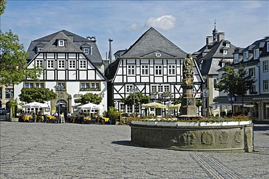 喷泉,市场,北莱茵威斯特伐利亚,德国