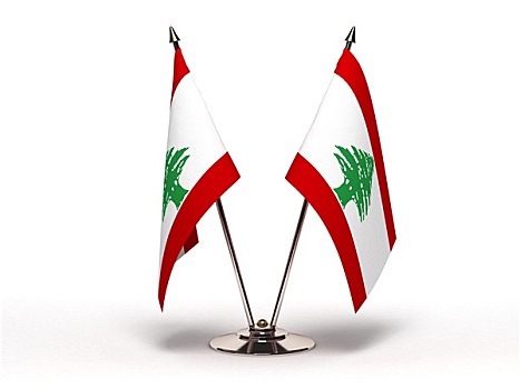 微型,旗帜,黎巴嫩,隔绝