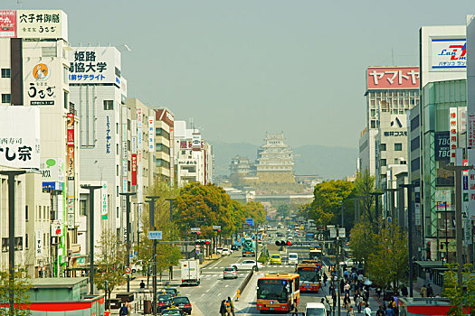 城镇风光,正面,姬路站,兵库,日本