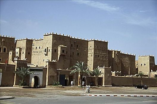 建筑,路边,要塞,陶里尔特省,瓦尔扎扎特,摩洛哥