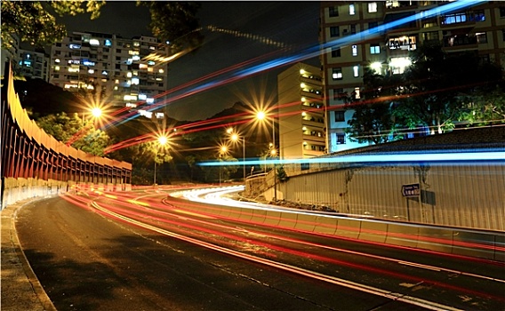 汽车,亮光,城市,夜晚