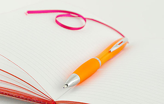 笔记本,橙色,笔