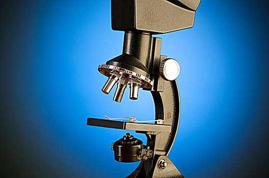显微镜,蓝色,倾斜,背景