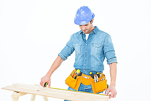 木匠,测量,厚木板