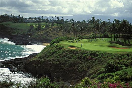 夏威夷,考艾岛,考艾礁湖,胜地,基乐球场,高尔夫球场