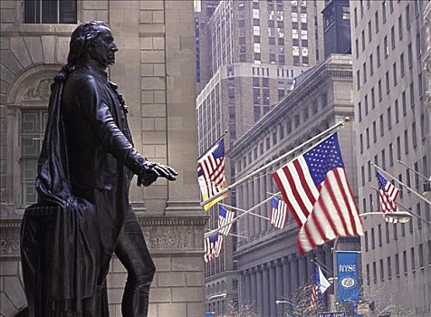乔治-华盛顿,雕塑,纽约,美国