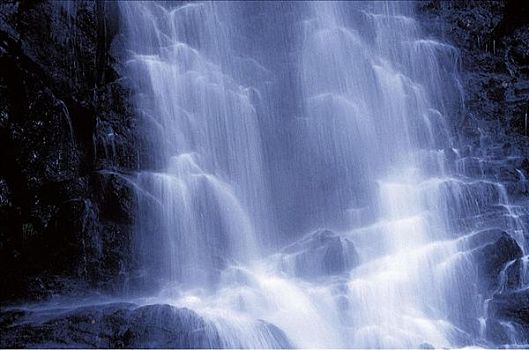 瀑布,瓦尔德斯半岛,阿拉斯加,美国