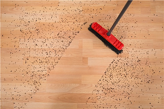 扫帚,清洁,脏,实木地板