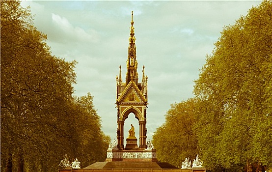复古,看,阿尔伯特亲王纪念碑,伦敦