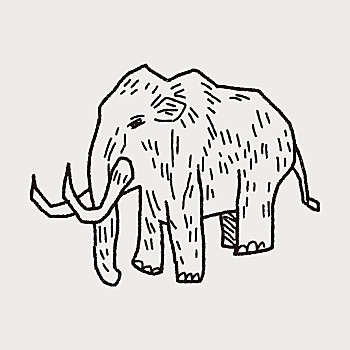 猛犸象的简笔画怎么画图片