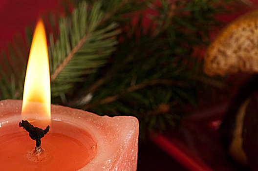 圣诞蜡烛,节日餐桌