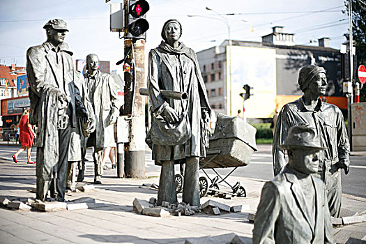 行人,青铜,雕塑,布雷斯劳,弗罗茨瓦夫,波兰,欧洲