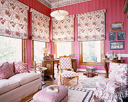 软垫,家具,粉色,起居室,罗马,百叶窗,窗户