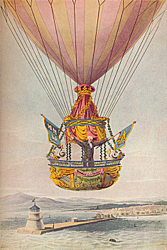 上方,灯塔,19世纪,艺术家
