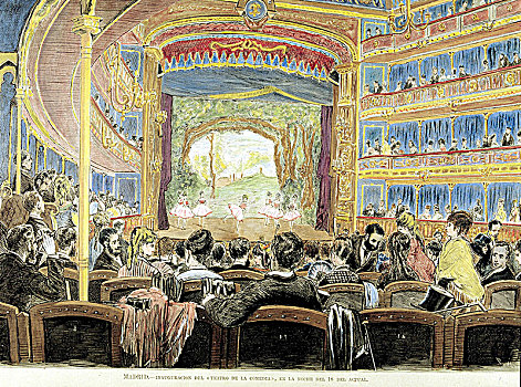揭幕典礼,搞笑,剧院,1875年,彩色,雕刻,北美