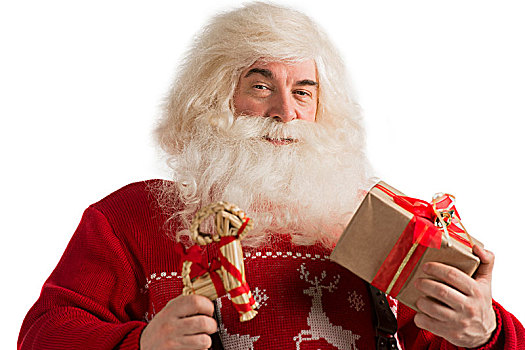 头像,圣诞老人,圣诞节,鹿,装饰,礼物,隔绝,白色背景,背景