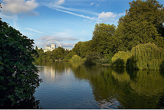公园,水塘,伦敦,英格兰