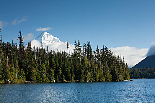 湖,胡德山,胡德河,俄勒冈,美国,北美