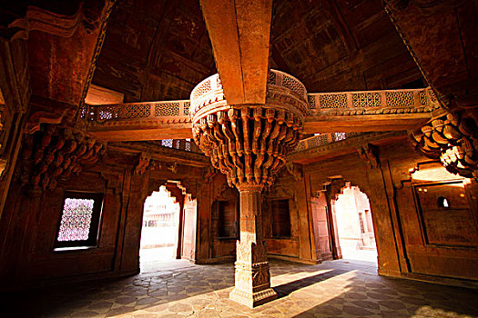 中心,柱子,胜利宫,靠近,拉贾斯坦邦,印度,亚洲
