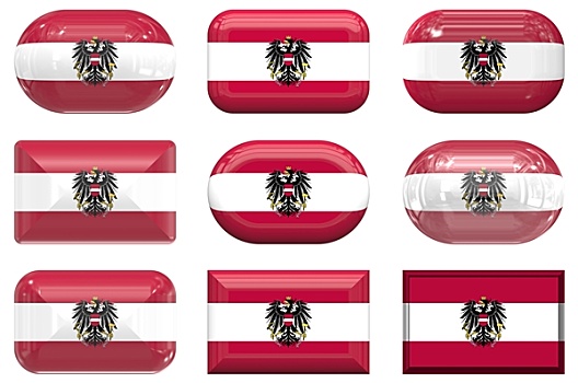 玻璃,扣,旗帜,奥地利