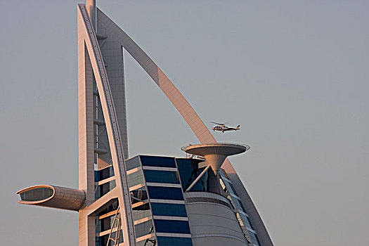 阿联酋,迪拜,直升飞机,降落,帆船酒店