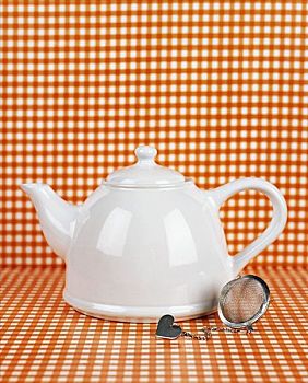 白色,茶壶,滤茶器