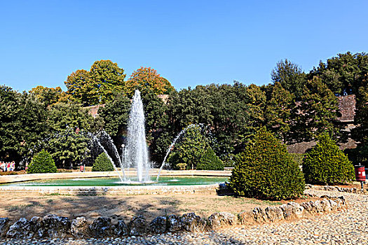 漂亮,花园,喷泉,锡耶纳,托斯卡纳,意大利