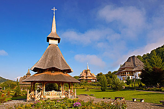 木质,教堂,东正教,寺院,马拉穆列什,特兰西瓦尼亚,罗马尼亚,欧洲