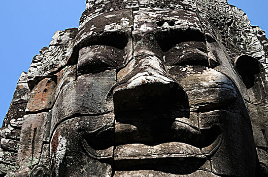 石头,脸,巴扬寺,吴哥,柬埔寨,亚洲