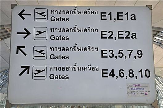 标识,国际机场,曼谷,泰国,亚洲