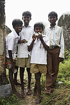 男孩,肖像,堡垒,泰米尔纳德邦,印度