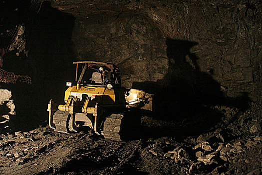 重,推土机,移动,大,堆,石头,室内,矿,阿雷基帕,秘鲁,四月,2008年