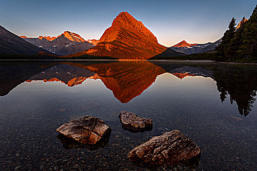 风景,湖,冰川国家公园,蒙大拿,美国