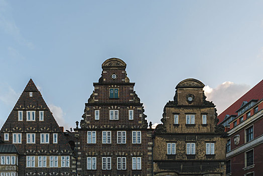 德国不莱梅广场上的老建筑,世界文化遗产