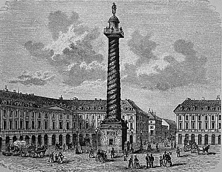 柱子,巴黎,法国,历史,木刻