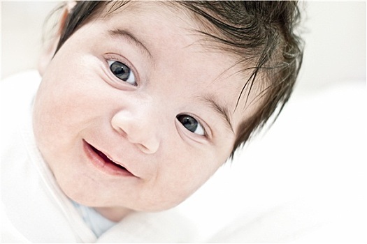 脸,高兴,婴儿,微笑,儿童,头像,可爱,两个月,男婴