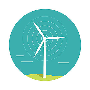 风轮机,矢量,设计,替代能源,科技,环保,风,涡轮,桨叶,活力,绿色,电,概念,隔绝,白色背景,背景,插画