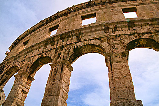 遗址,一世纪,罗马,圆形剧场,普拉,伊斯特利亚,克罗地亚